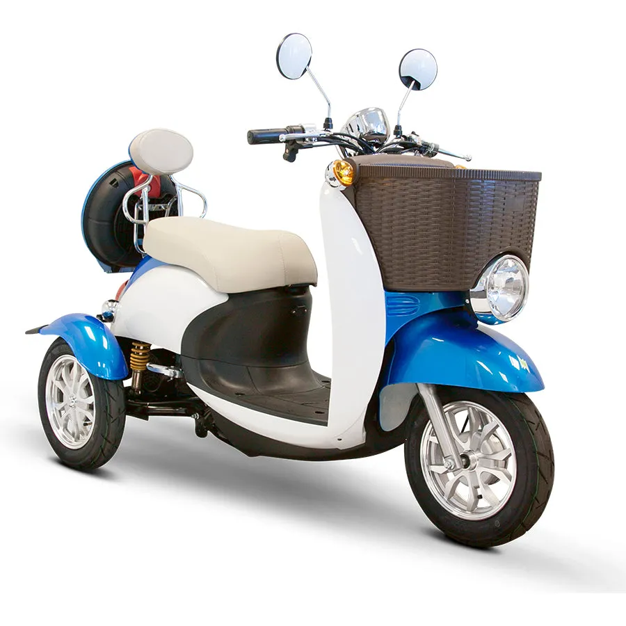 E-Wheels EW-11 Sport Euro Style - 3-Wheel Moped Electric Mobility Scooter - Top Speed 12mph - 500W