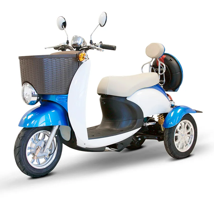 E-Wheels EW-11 Sport Euro Style - 3-Wheel Moped Electric Mobility Scooter - Top Speed 12mph - 500W