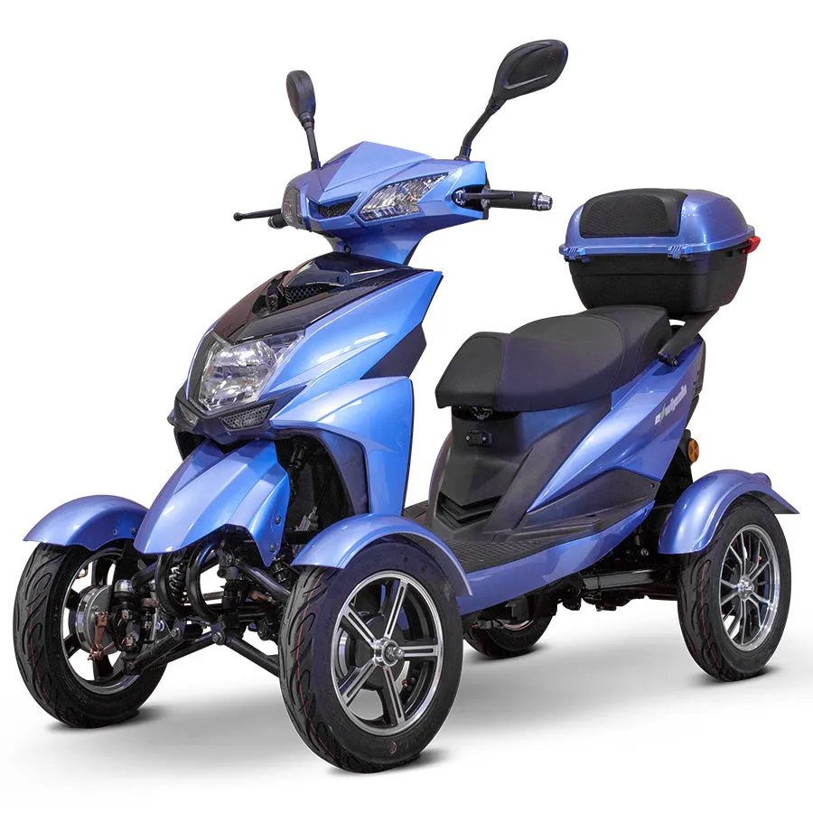 E-Wheels EW-14 Euro Style - 4-Wheel Moped Electric Mobility Scooter - Top Speed 15mph - 500W