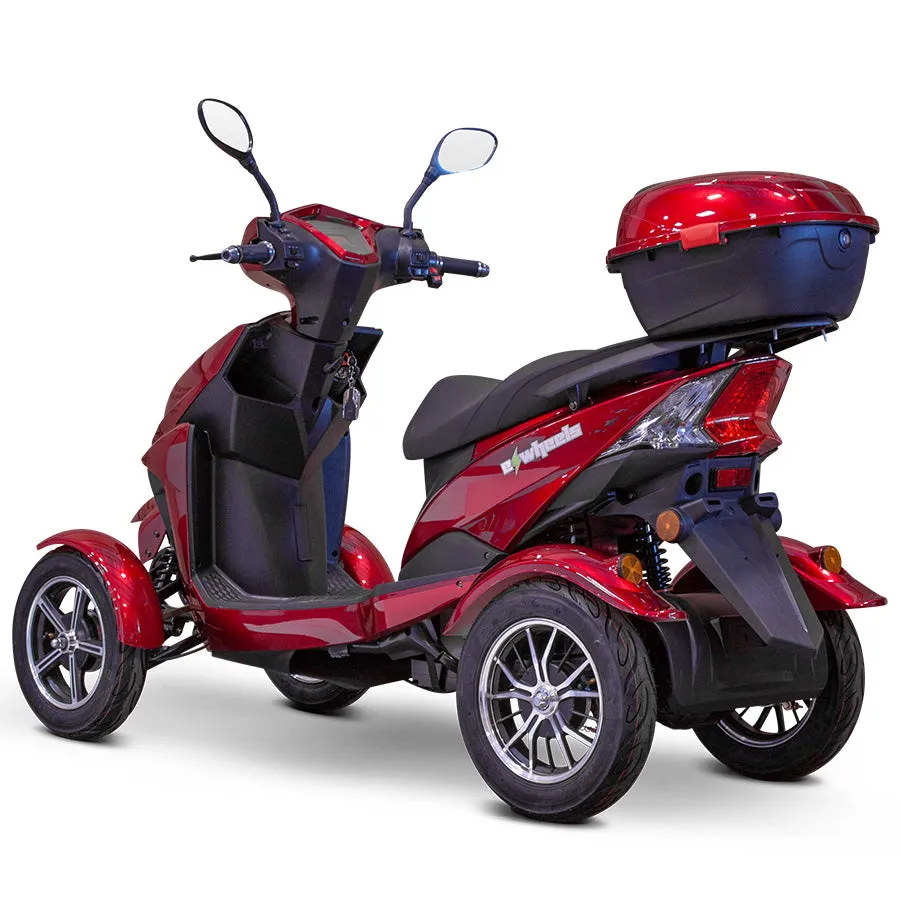 E-Wheels EW-14 Euro Style - 4-Wheel Moped Electric Mobility Scooter - Top Speed 15mph - 500W