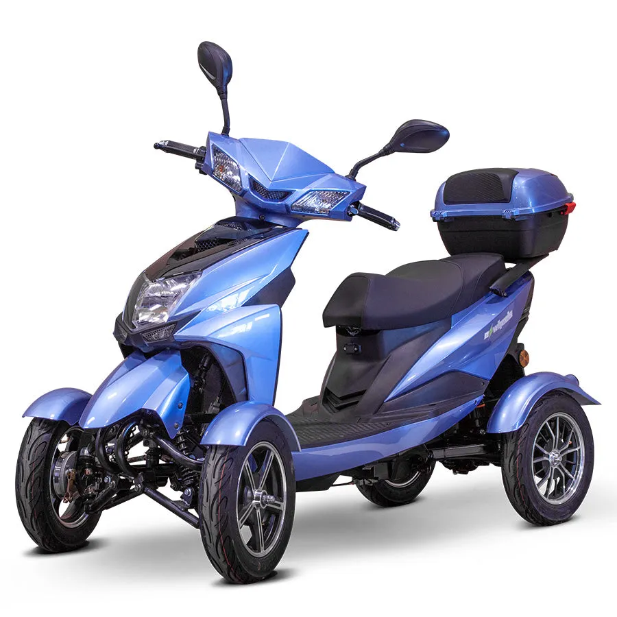 E-Wheels EW-14 Euro Style - 4-Wheel Moped Electric Mobility Scooter - Top Speed 15mph - 500W