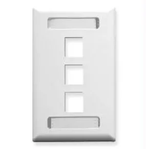 Faceplate- Id- 1-gang- 3-port- White