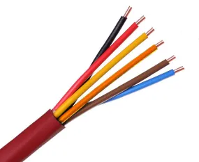 Fire Alarm Cable - FPLP Unshielded Plenum: 18/6 AWG Solid Bare Copper Conductors, Red Jacket, 1000-foot Length