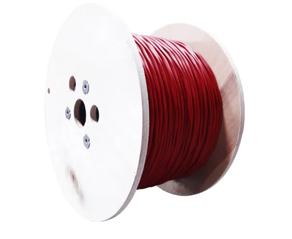 Fire Alarm Cable: FPLR - Unshielded Riser, 12/2 AWG Solid Bare Copper Conductors, Red PVC Jacket, 1000-Foot Length