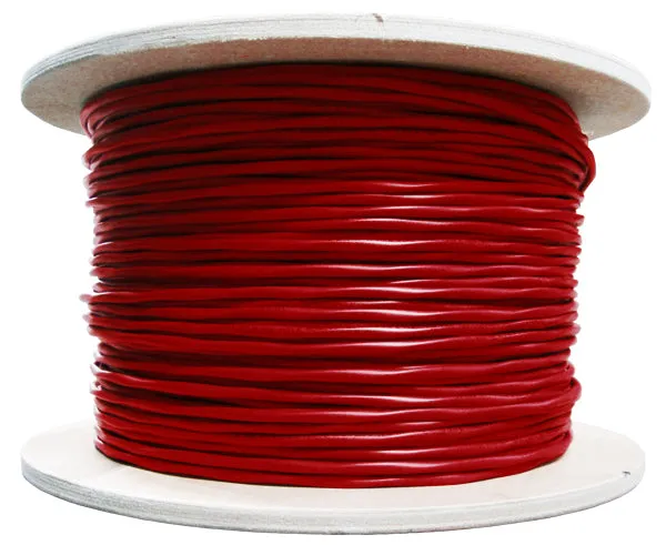 Fire Alarm Cable: FPLR - Unshielded Riser, 18/4 AWG, Solid Bare Copper Conductors, Red PVC Jacket, 1000 Feet