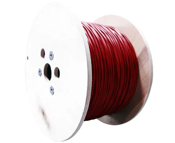 Fire Alarm Cable: FPLR - Unshielded Riser, 18/4 AWG, Solid Bare Copper Conductors, Red PVC Jacket, 1000 Feet