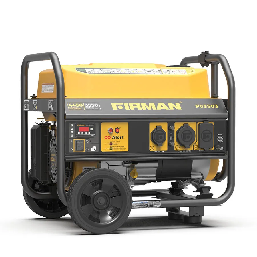 Firman P03503 Gasoline 4450W Portable Generator | Recoil Start 120V With CO Alert