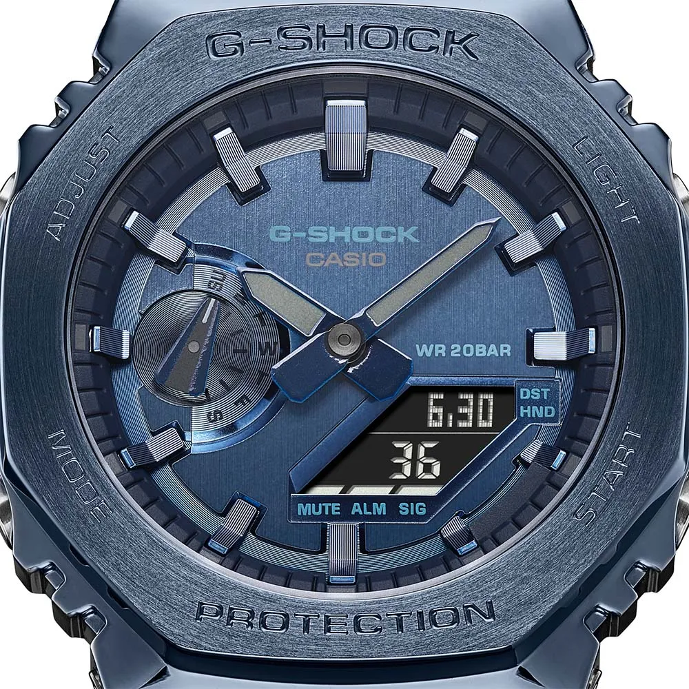 Blue Metal-Covered G-Shock GM2100N-2A CasiOak - Enhanced Title