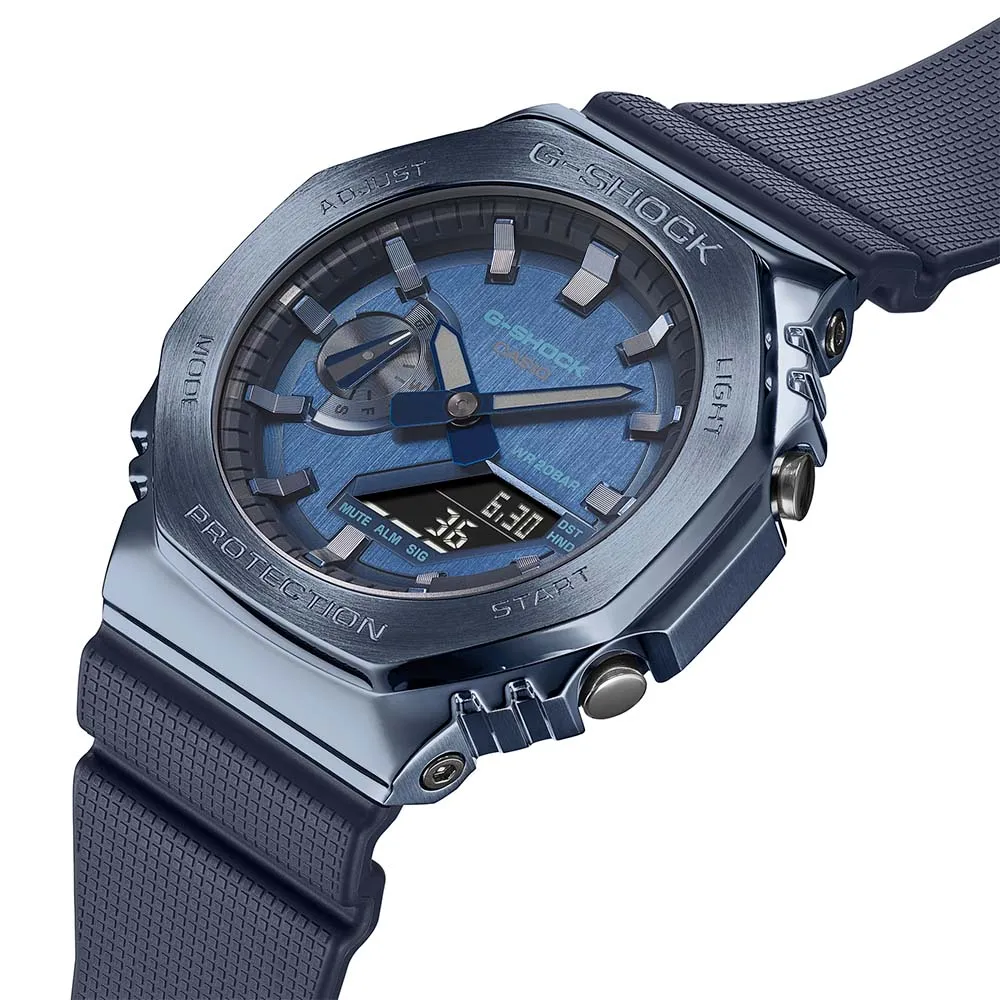 Blue Metal-Covered G-Shock GM2100N-2A CasiOak - Enhanced Title