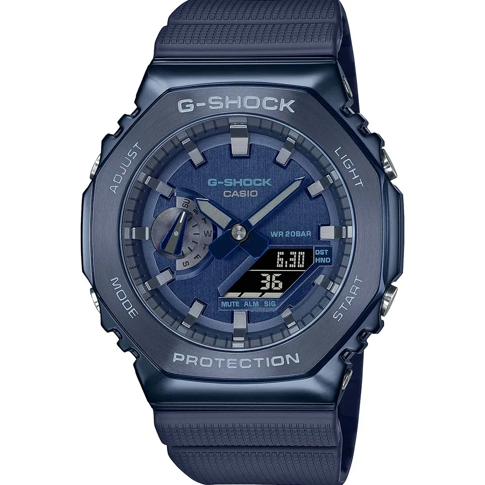 Blue Metal-Covered G-Shock GM2100N-2A CasiOak - Enhanced Title