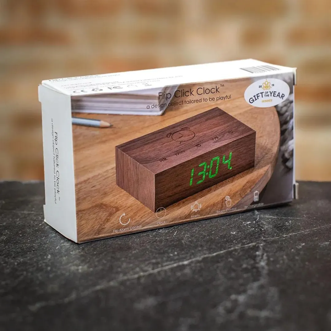 Gingko Design Flip Click Clock Ash