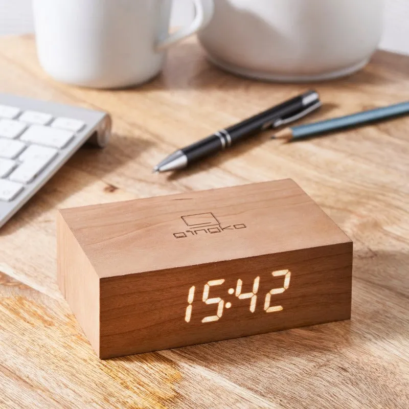 Gingko Design Flip Click Clock Cherry