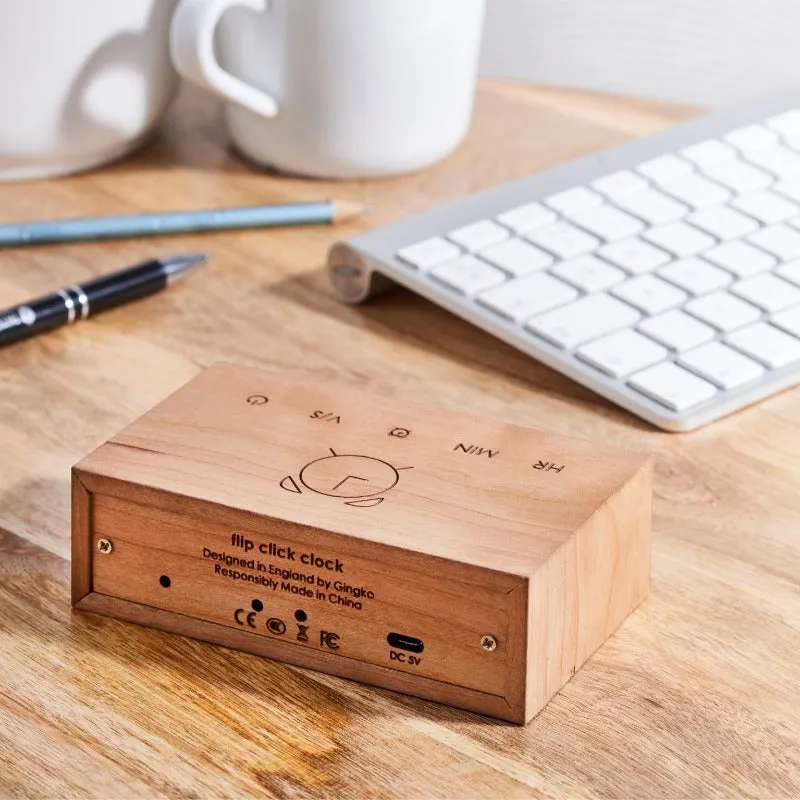 Gingko Design Flip Click Clock Cherry