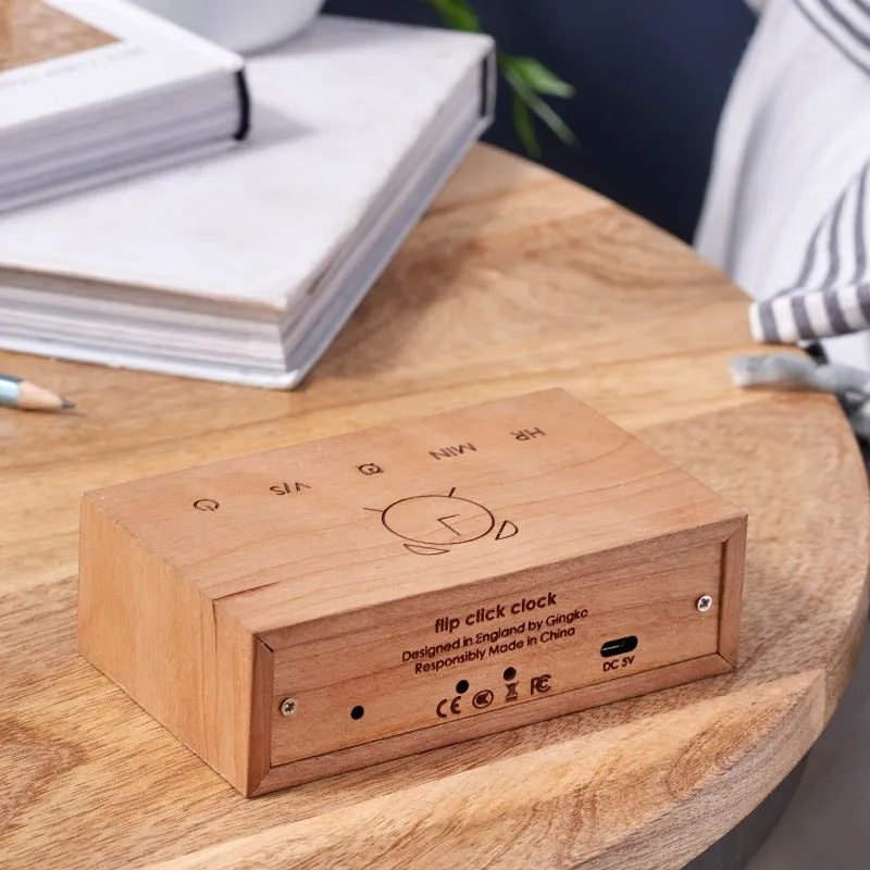 Gingko Design Flip Click Clock Cherry