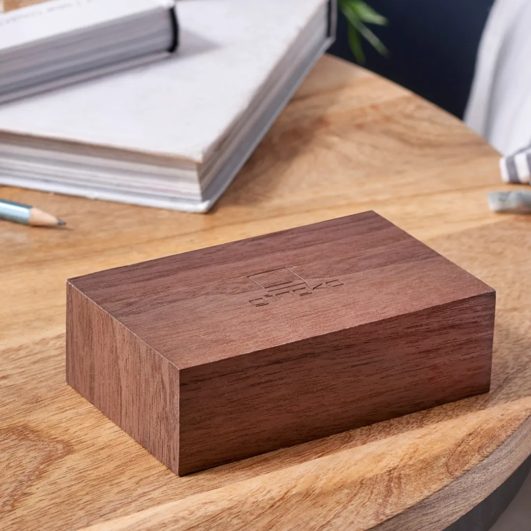 Gingko Design Flip Click Clock Walnut