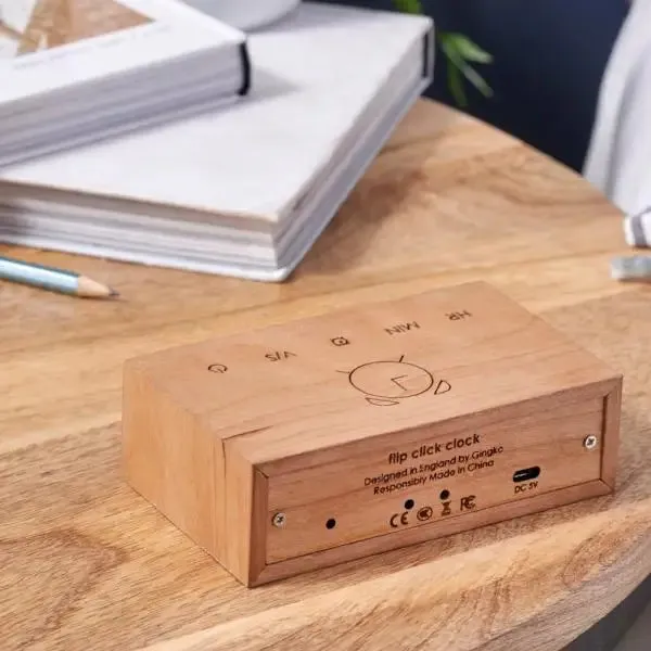 Gingko Flip Click Clock Cherry G003C15