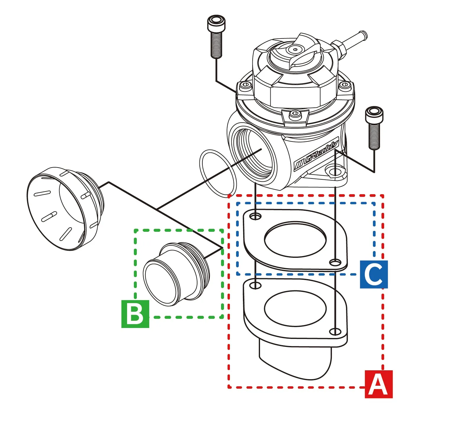 GREDDY TYPE FV2 BLOW OFF VALVE "BLACK-OUT" - (11501673)
