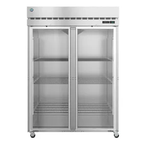 Hoshizaki R2A-FG 55" Steelheart Series Stainless Steel Two Section Reach In Refrigerator, 2 Left/Right Hinge Glass Doors, 115v