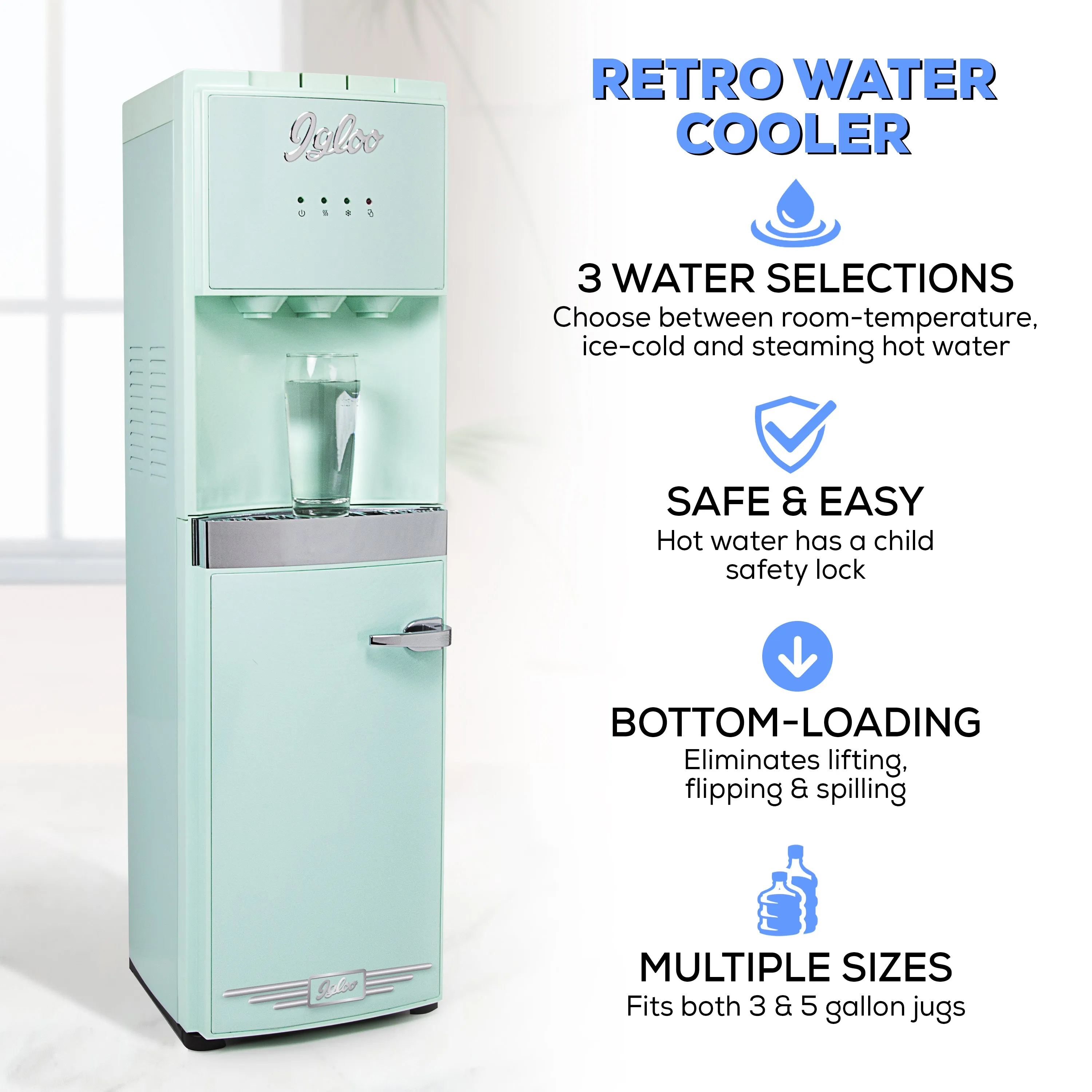 Igloo Retro Water Cooler, Aqua
