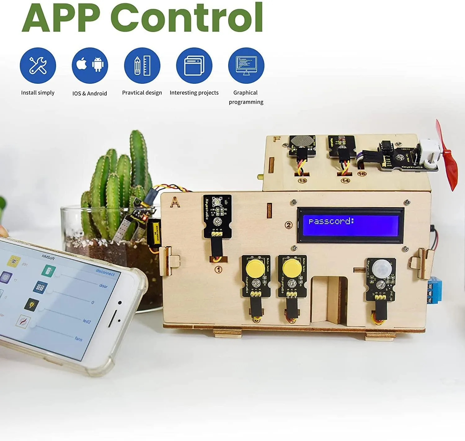 KEYESTUDIO Smart Home Starter Kit for Arduino for Uno R3, Electronics Home Automation Coding Toys