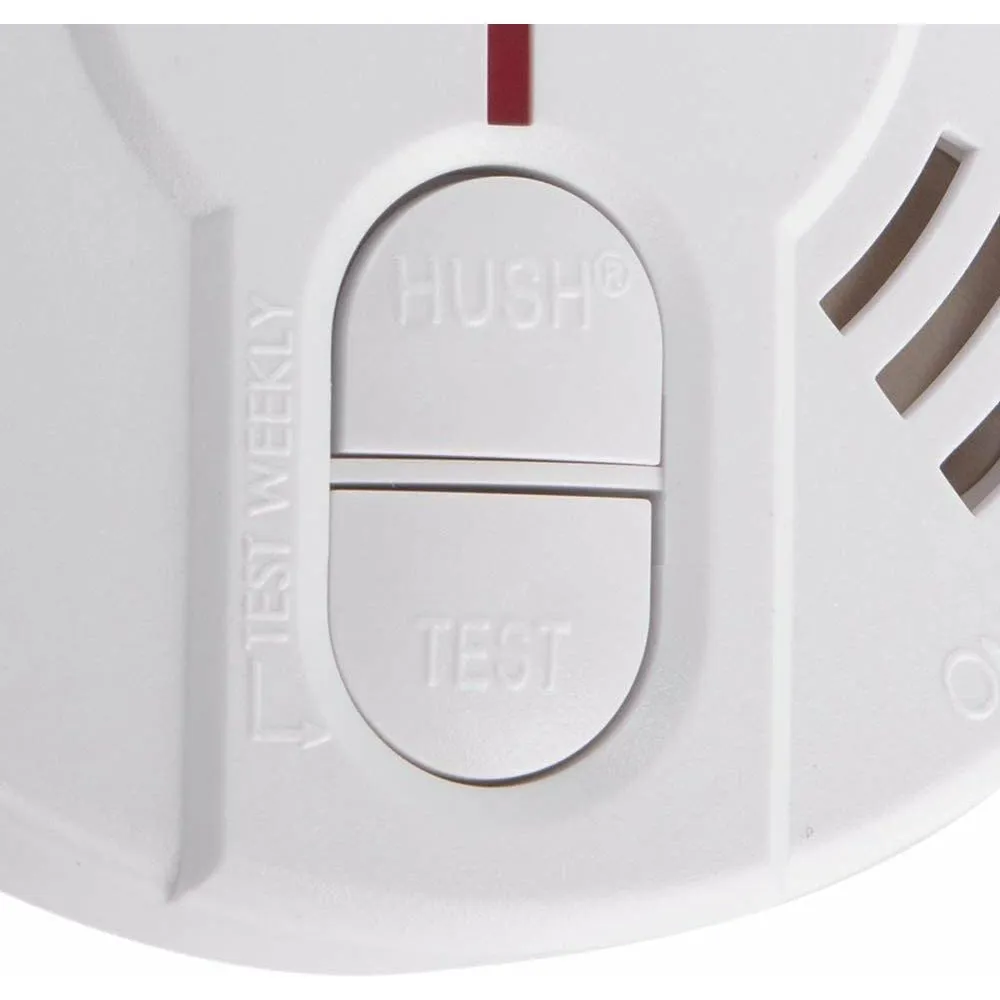 Kidde 9V Battery Powered Optical Smoke Alarm with Test & Hush Button Pack of 2 - White | FSK29HDTRB