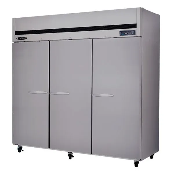 Kool-It KTSR-3 81" Solid Three Door Reach-In Refrigerator - Top Mounted