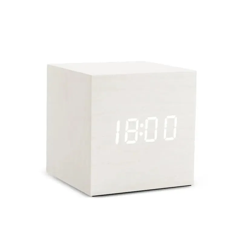 LED Alarm Clock Wooden