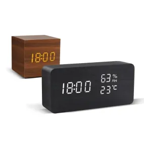LED Alarm Clock Wooden