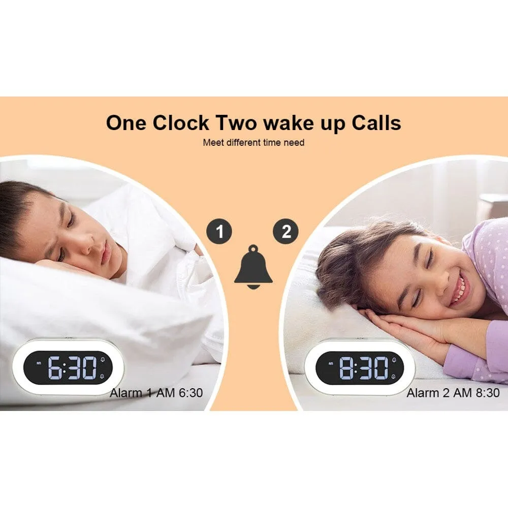 LED Digital Alarm Clock with Night Light – Dual Alarm – Dimmer – Adjustable Alarms
