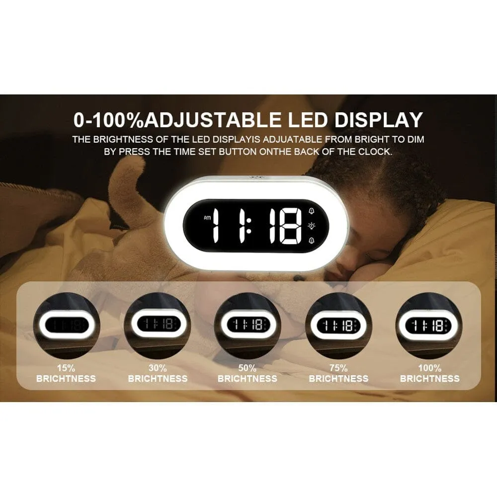 LED Digital Alarm Clock with Night Light – Dual Alarm – Dimmer – Adjustable Alarms