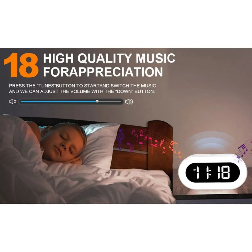 LED Digital Alarm Clock with Night Light – Dual Alarm – Dimmer – Adjustable Alarms