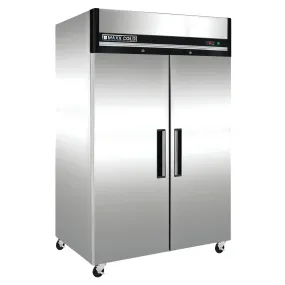 Maxx Cold - MCRT-49FDHC Double Door Reach-In Refrigerator, Top Mount, 54"W, 49 cu. ft. Storage Capacity, Energy Star Rated, in Stainless Steel