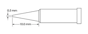Metcal GT4-CN0005S Conical Solder Tip, 0.5 x 10mm