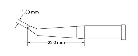 Metcal GT4-CN2213R Bent Conical Reach Solder Tip, 1.3 x 22mm