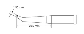 Metcal GT4-CN2213R Bent Conical Reach Solder Tip, 1.3 x 22mm