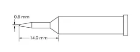 Metcal GT6-CN0005A Sharp Conical Solder Tip, 0.5 x 14mm