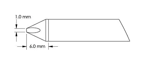 Metcal GTC-CH0010P Power 60° Conical Solder Cartridge, 1.0 x 6.0mm