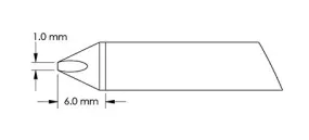 Metcal GTC-CH0010P Power 60° Conical Solder Cartridge, 1.0 x 6.0mm