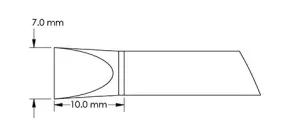 Metcal GTC-CH0070S 40° Chisel Solder Cartridge, 7.0 x 10mm