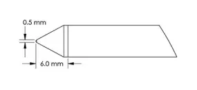 Metcal GTC-CN0005P Power Chisel Solder Cartridge, 0.5 x 6.0mm
