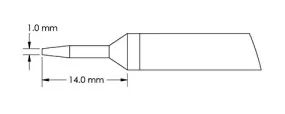 Metcal GTC-CN0010A Sharp Conical Solder Cartridge, 1.0 x 14mm