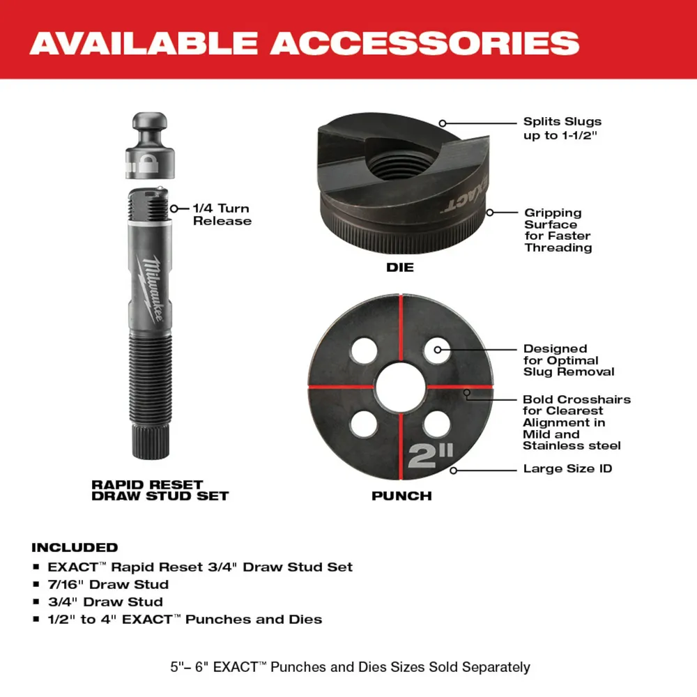 Milwaukee M18 Force Logic 10-Ton Knockout Tool 1/2" - 4" Kit