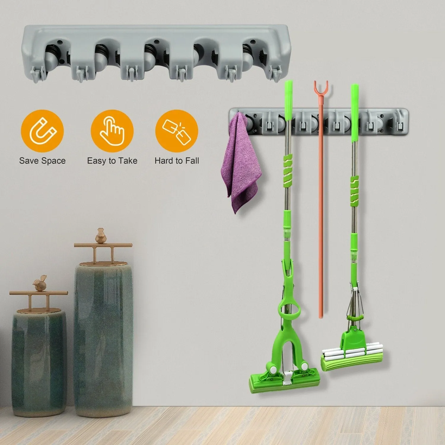 Mop Holder Wall Mount Organizer