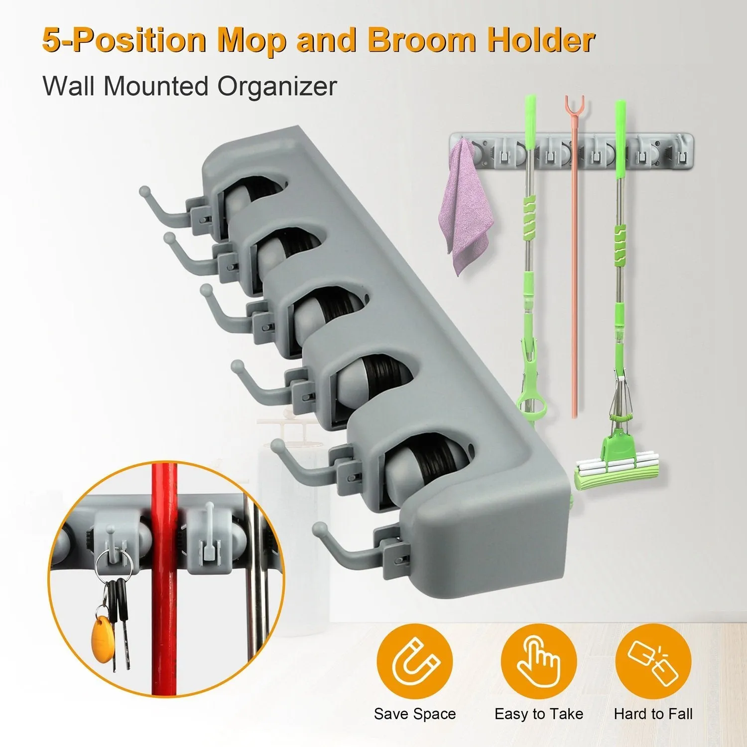 Mop Holder Wall Mount Organizer