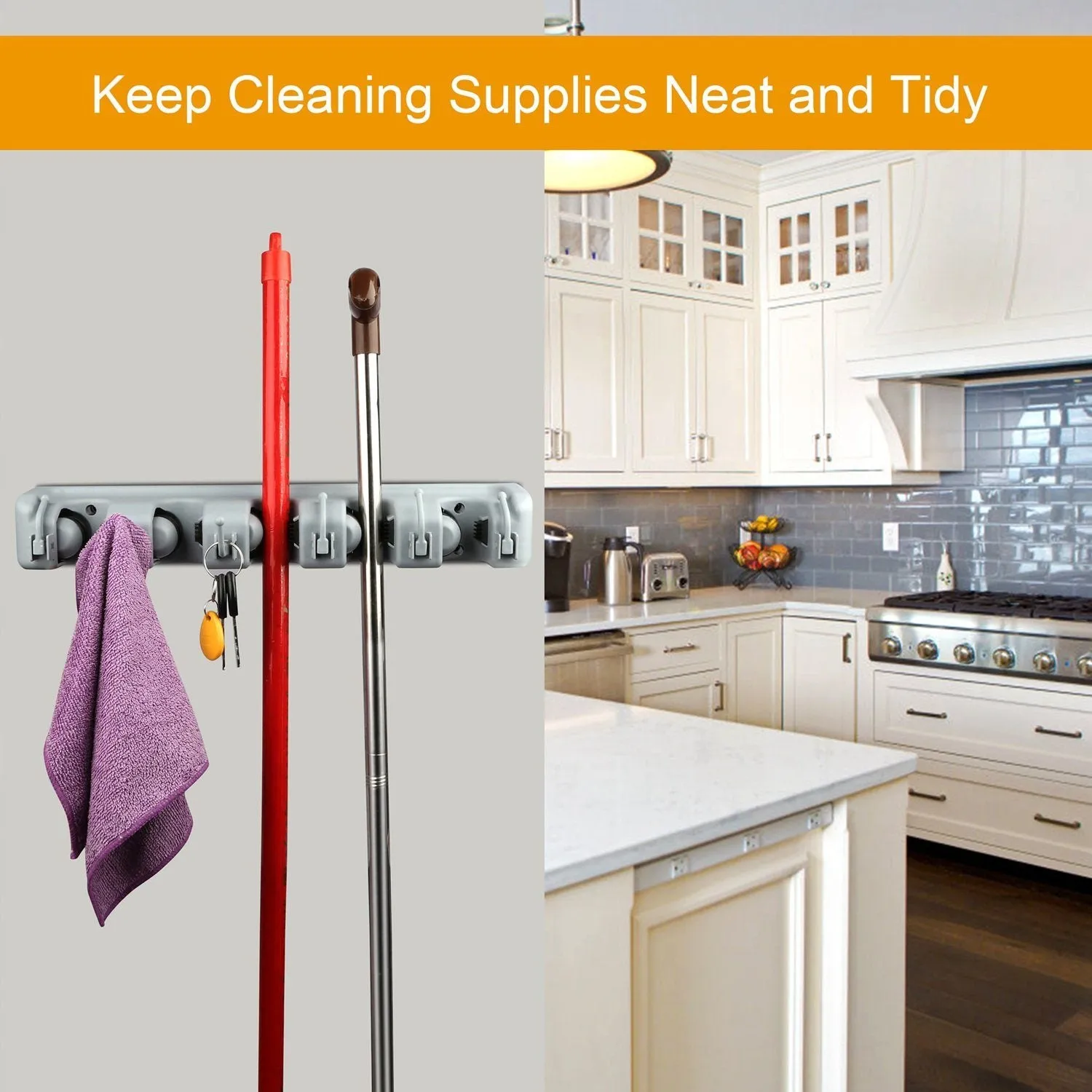 Mop Holder Wall Mount Organizer