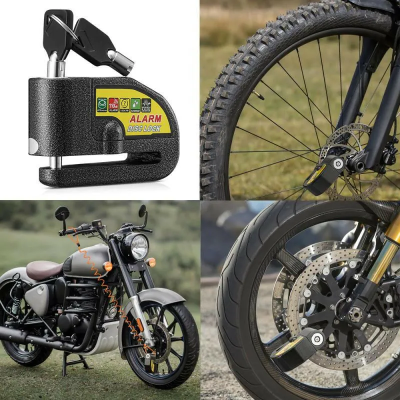Motorcycle Bicycle Alarm Lock Scooter Bike Anti Theft Security Disc Brake Locks 110dB Loud Warning Reminder Rope Wheel Padlock