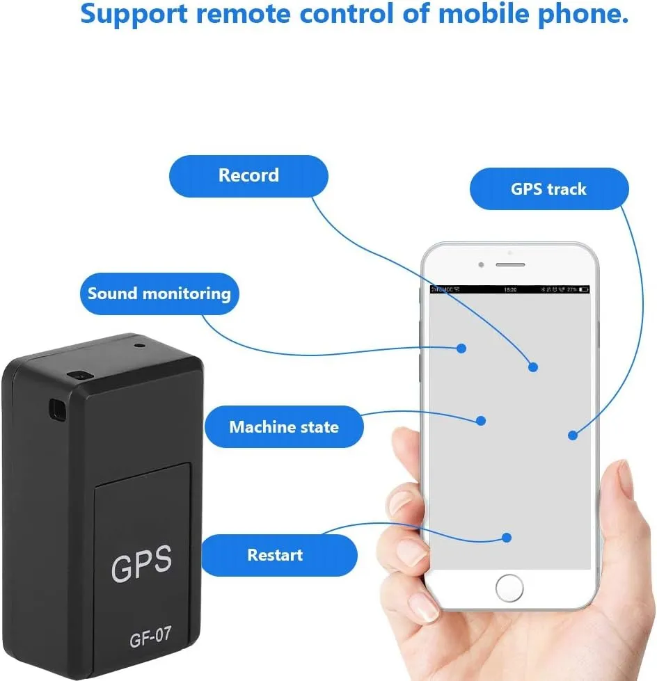 New GPS Locator, Black GPS Car , Multi-function Plastic Magnetic Mini Car GSM GPRS Real Time Tracking Locator Device for Child and Eldly, Anti-thief Positioning Locator Rechargeable