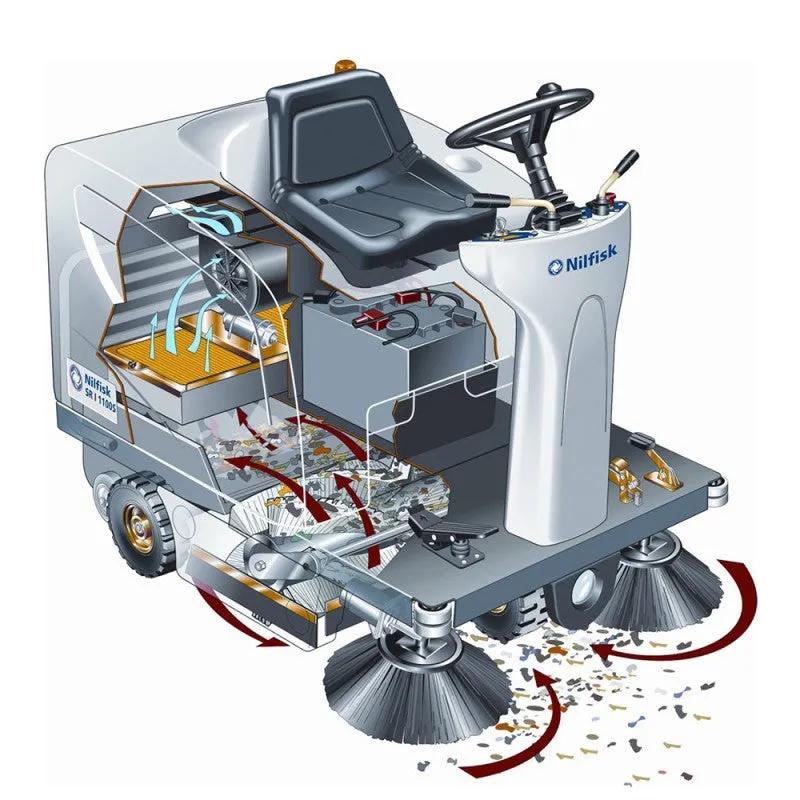 Nilfisk-Advance SW4000 LPG Powered Rider Sweeper With Hydraulic Dump Hopper NLA