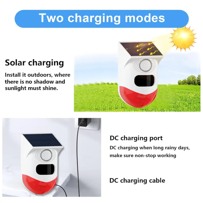 Outdoor Solar Alarm Sensor With Remote Control Q-Bj200