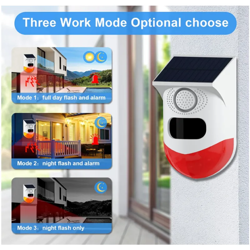 Outdoor Solar Alarm Sensor With Remote Control Q-Bj200